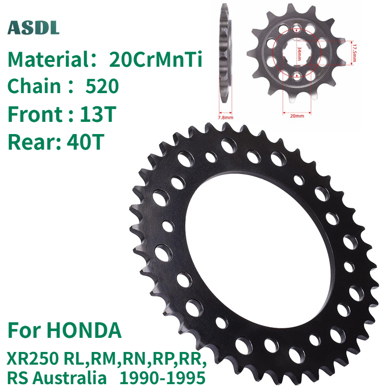 Motorcycle Gear Australia - 520 13T 40T Sprocket Depan Belakang