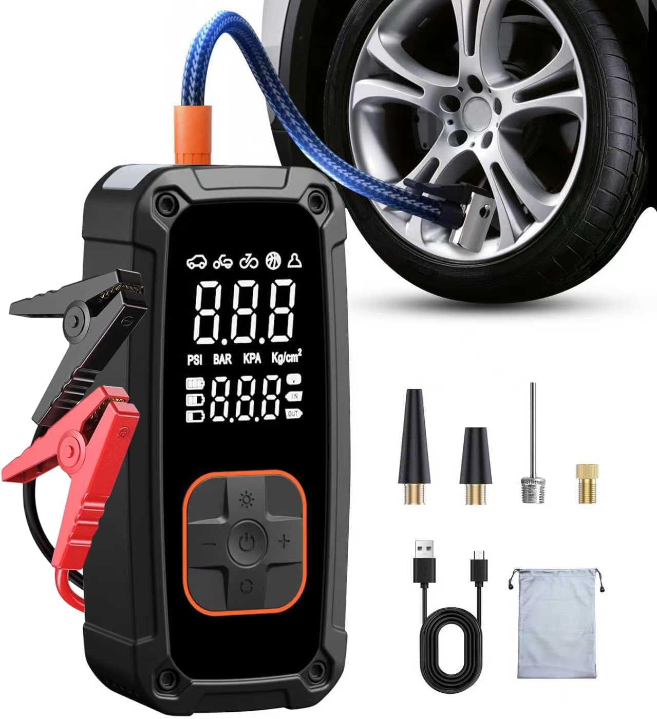 Tyre Pressure Gauge - Kompresor Udara Portabel Pengisi Ban -