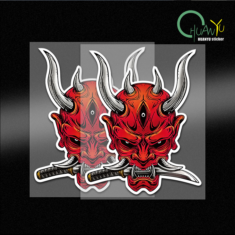 Motorcycle Gear Japan - Stiker mobil samurai hantu Jepang, stiker