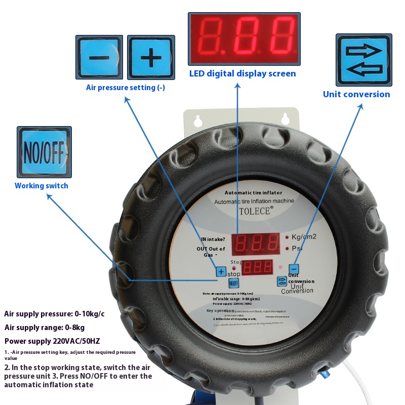 Pompa Pengisi Ban Mobil Otomat - Tyre Pressure Gauge ulasan dan harga