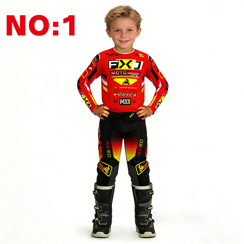 Setelan motocross anak, jersey - Motorcycle Gear For Kids ulasan dan harga