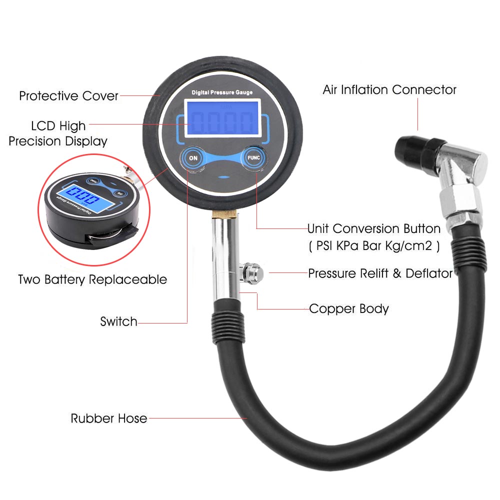 0-200Psi pengukur tekanan ban  - Tyre Pressure Gauge ulasan dan harga