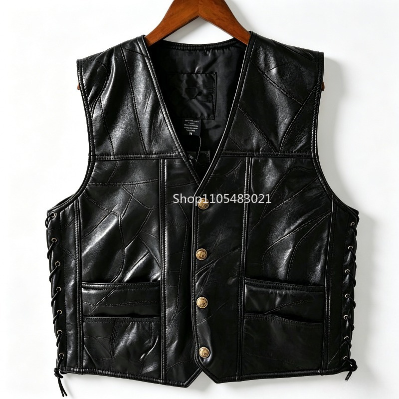 Rompi Kulit Hitam Pria Model P - Motorcycle Gear Jacket ulasan dan harga